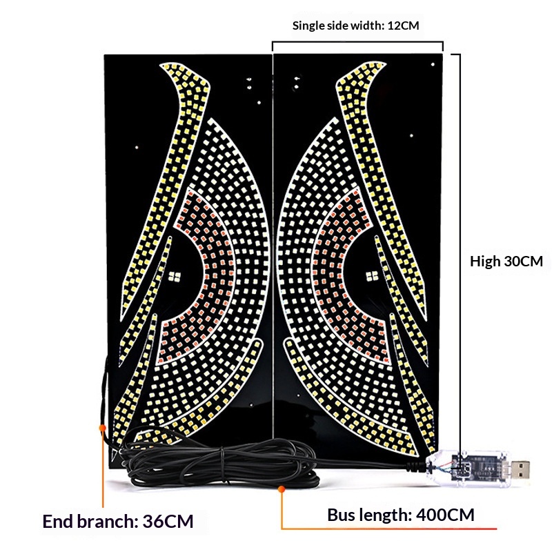 Devil's Eye Blinking Ambient Rear Window Car Sticker LED Dynamic Display Expression Light Decoration_voghion.com