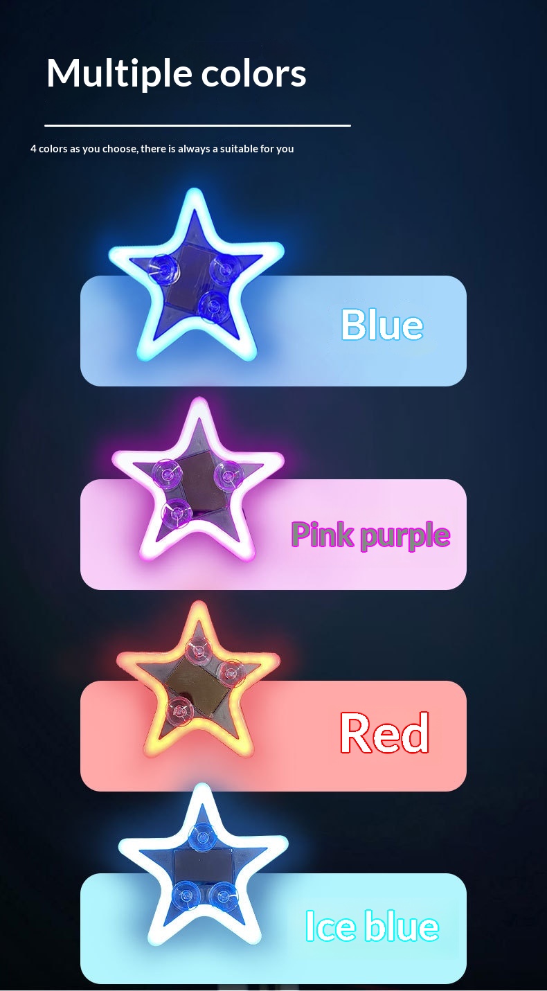 Pentagram Solar Warning Triangle Led Light For Car Rear Window_voghion.com