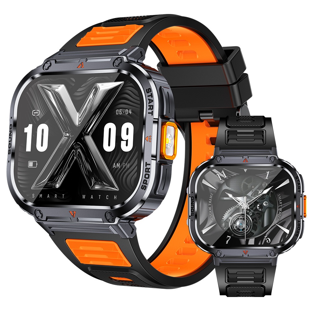 New NX23 Smart Bluetooth Call Flashlight Heart Rate Blood Pressure Outdoor Multi-Sport Photo Men's Watch_voghion.com
