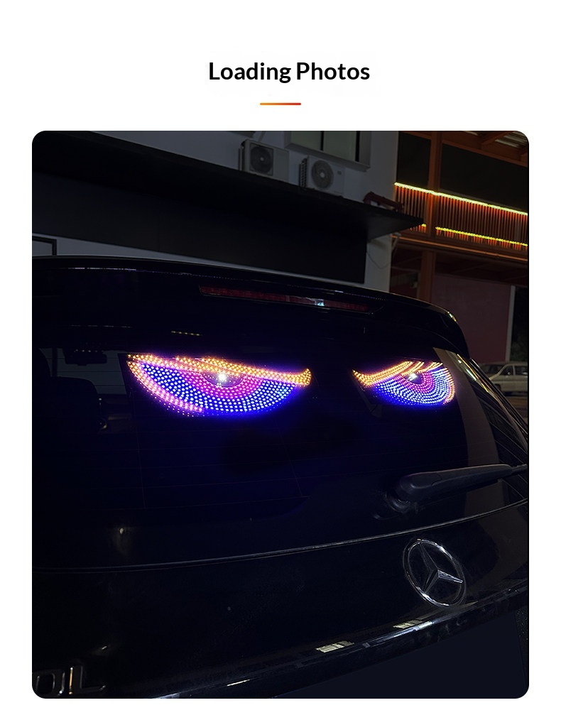 Devil's Eye Blinking Ambient Rear Window Car Sticker LED Dynamic Display Expression Light Decoration_voghion.com