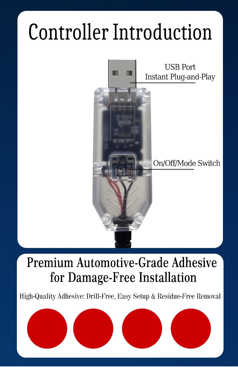 Led Dynamic Heart Shape Ambient Light For Car And Truck Windshield_voghion.com