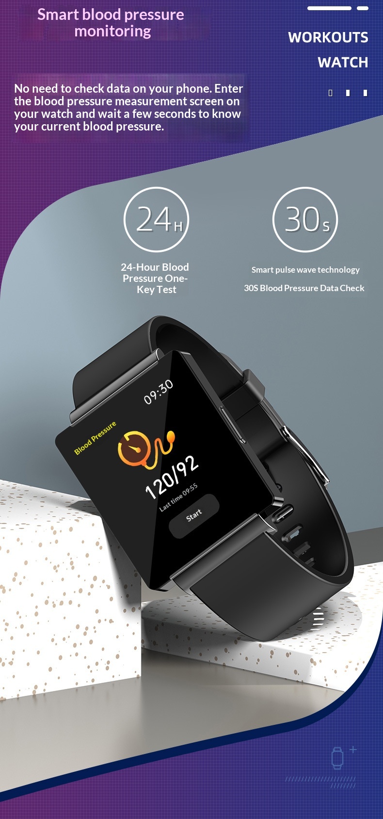 Smartwatch z funkcją pomiaru tętna ciśnienia i monitorowania snu_voghion.com