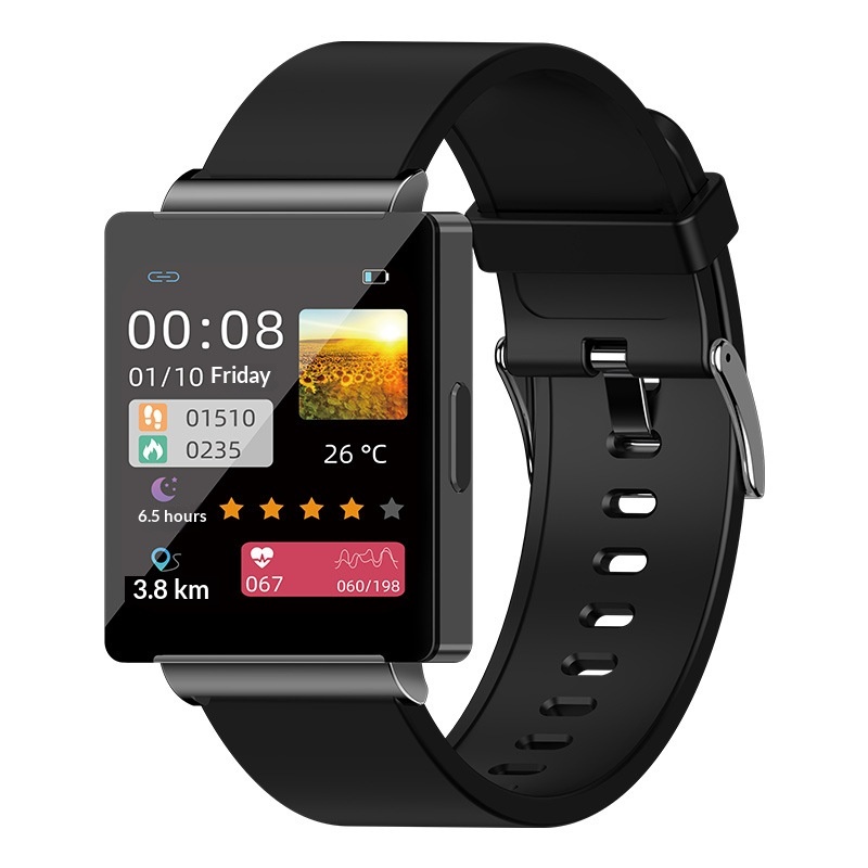Nowy KS01 Inteligentny zegarek sportowy z funkcją pomiaru tętna, ciśnienia krwi i temperatury ciała, monitorujący sen, z kontrolą dostępu NFC_voghion.com