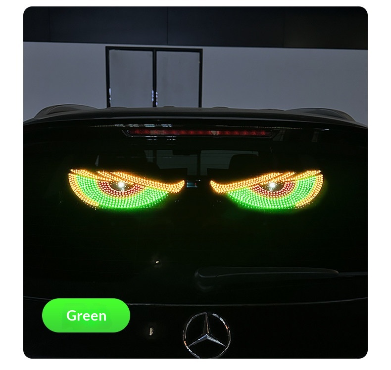 Devil's Eye Blinking Ambient Rear Window Car Sticker LED Dynamic Display Expression Light Decoration_voghion.com