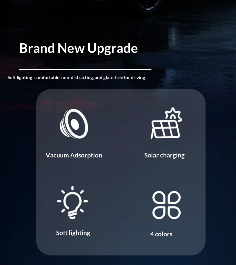 Pentagram Solar Warning Triangle Led Light For Car Rear Window_voghion.com