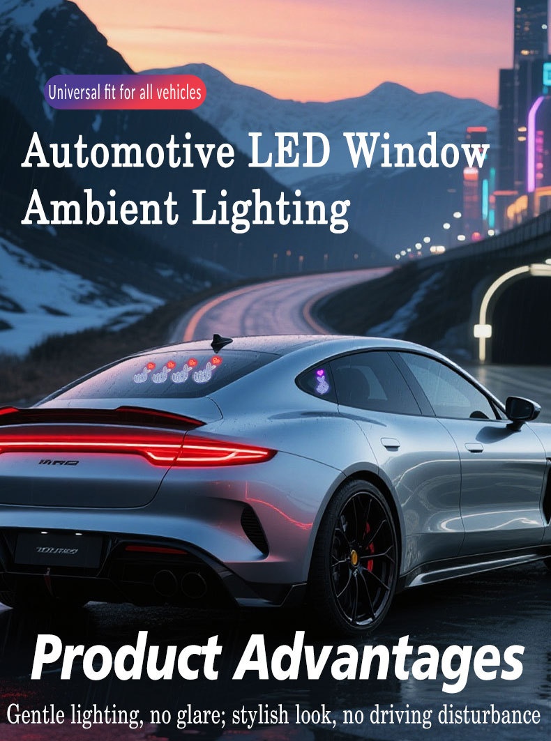 Led Dynamic Heart Shape Ambient Light For Car And Truck Windshield_voghion.com