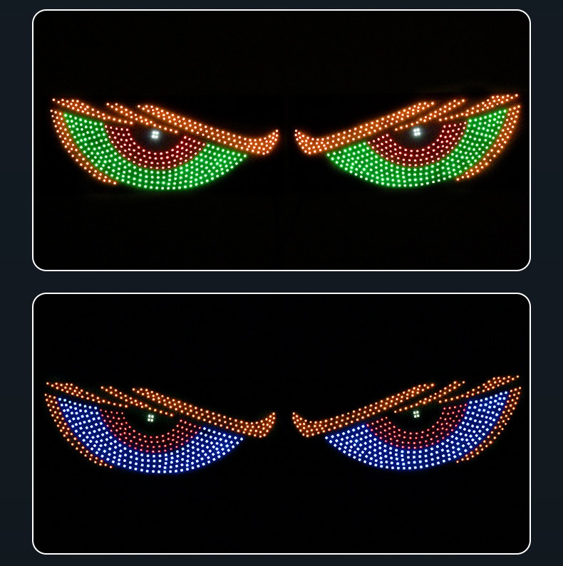 Devil's Eye Blinking Ambient Rear Window Car Sticker LED Dynamic Display Expression Light Decoration_voghion.com