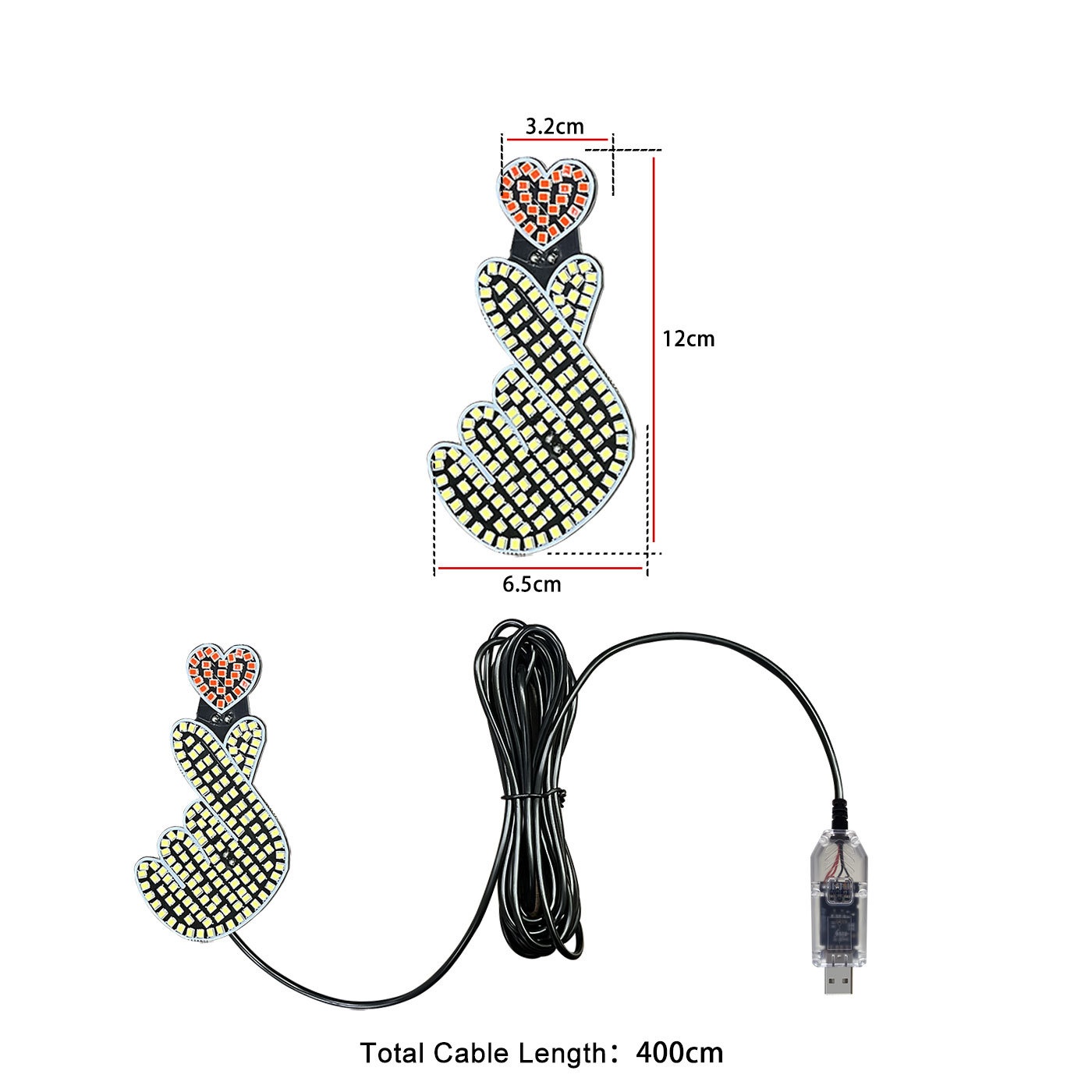 New Cross-border Model Dynamic Heart-shaped Ambient Light Sticker LED Display For Truck Car Front And Rear Windshield_voghion.com
