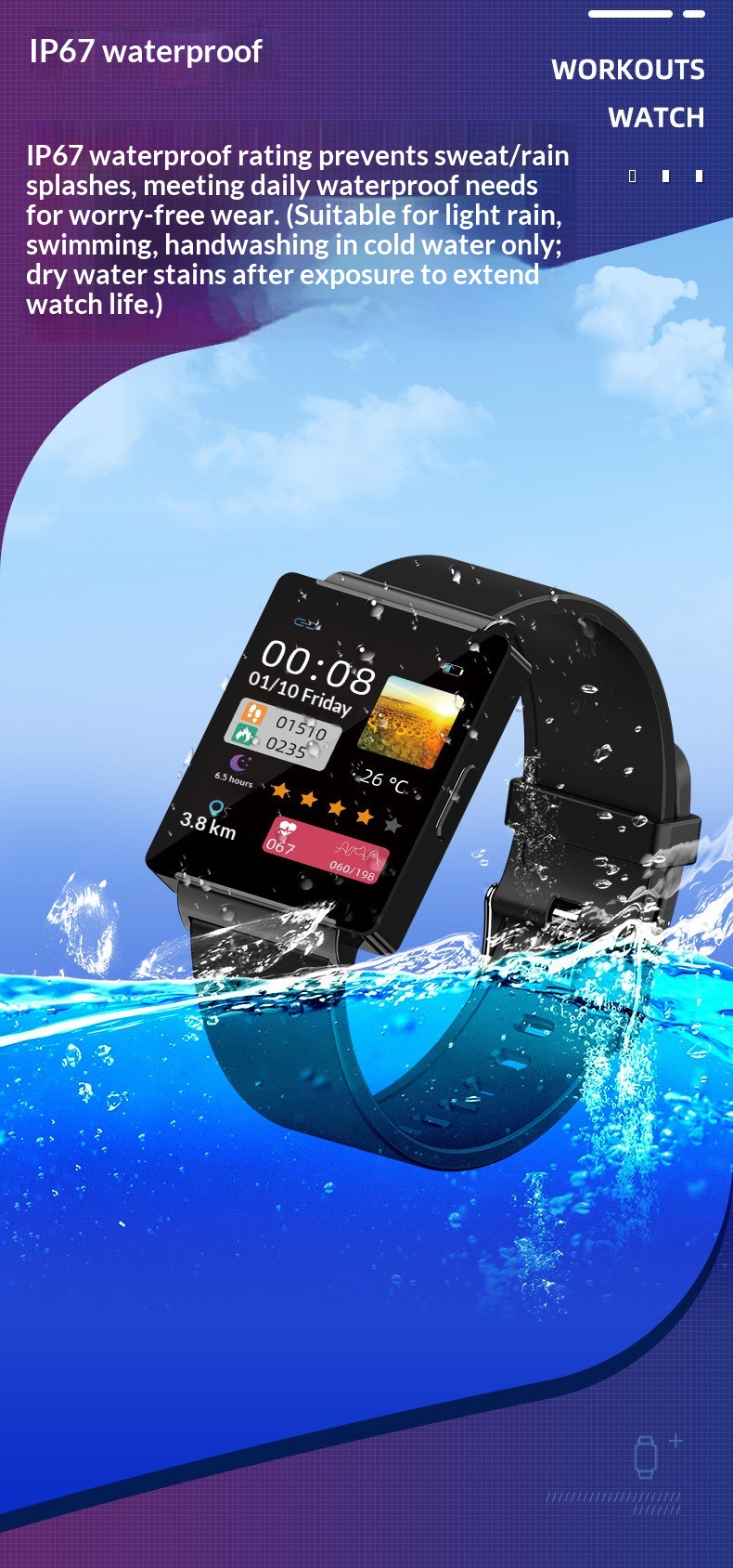Smartwatch z funkcją pomiaru tętna ciśnienia i monitorowania snu_voghion.com