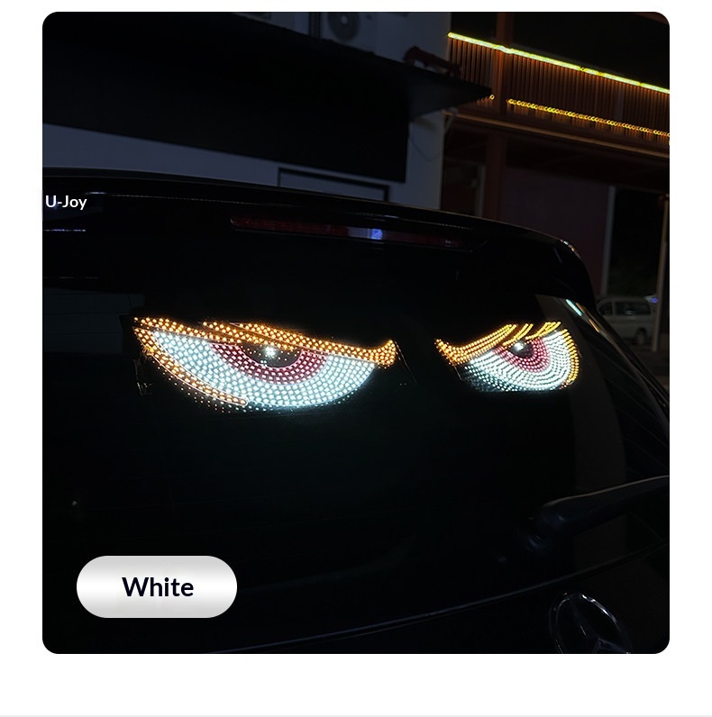 Devil's Eye Blinking Ambient Rear Window Car Sticker LED Dynamic Display Expression Light Decoration_voghion.com