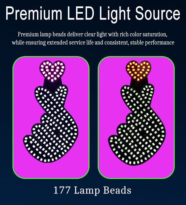 Led Dynamic Heart Shape Ambient Light For Car And Truck Windshield_voghion.com