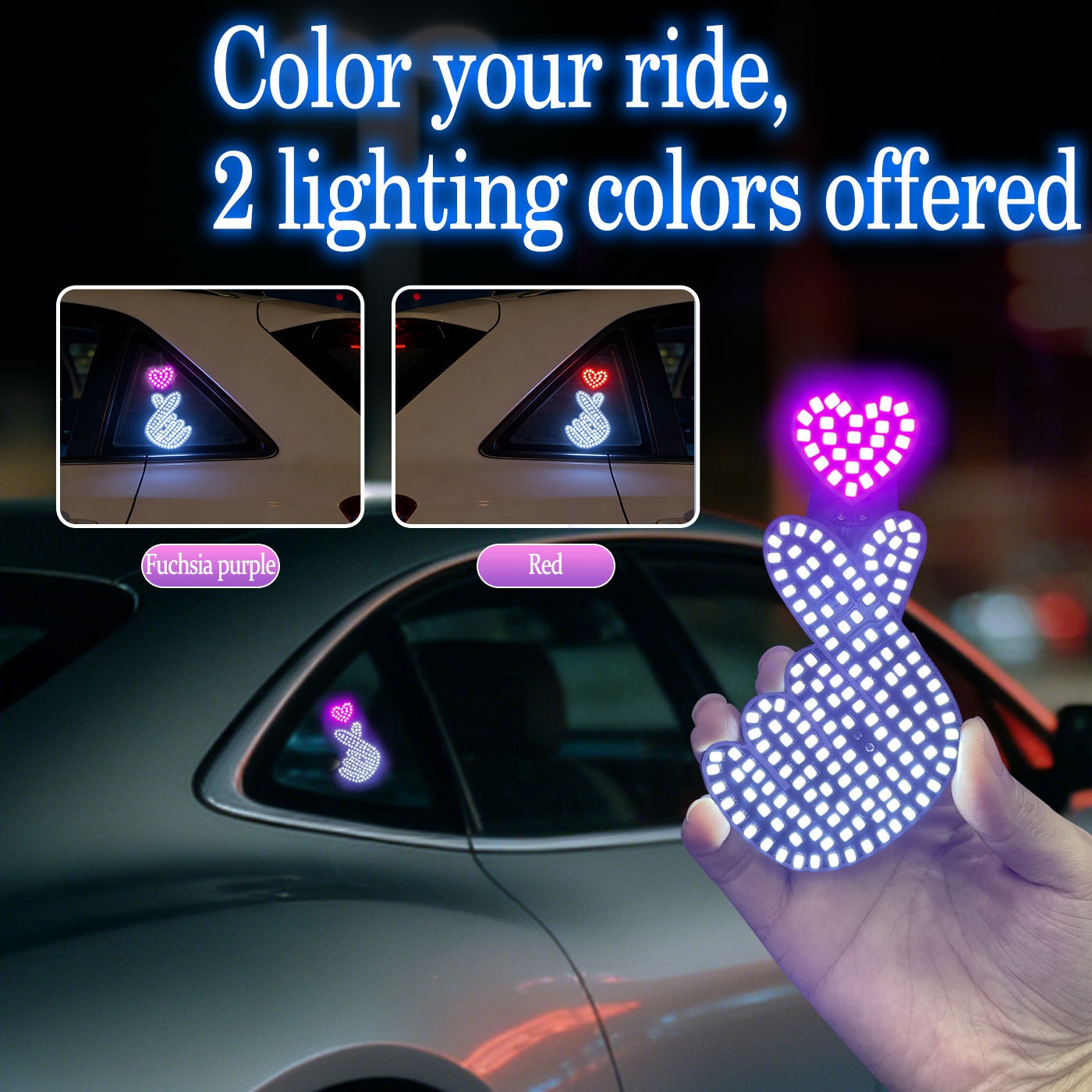 New Cross-border Model Dynamic Heart-shaped Ambient Light Sticker LED Display For Truck Car Front And Rear Windshield_voghion.com