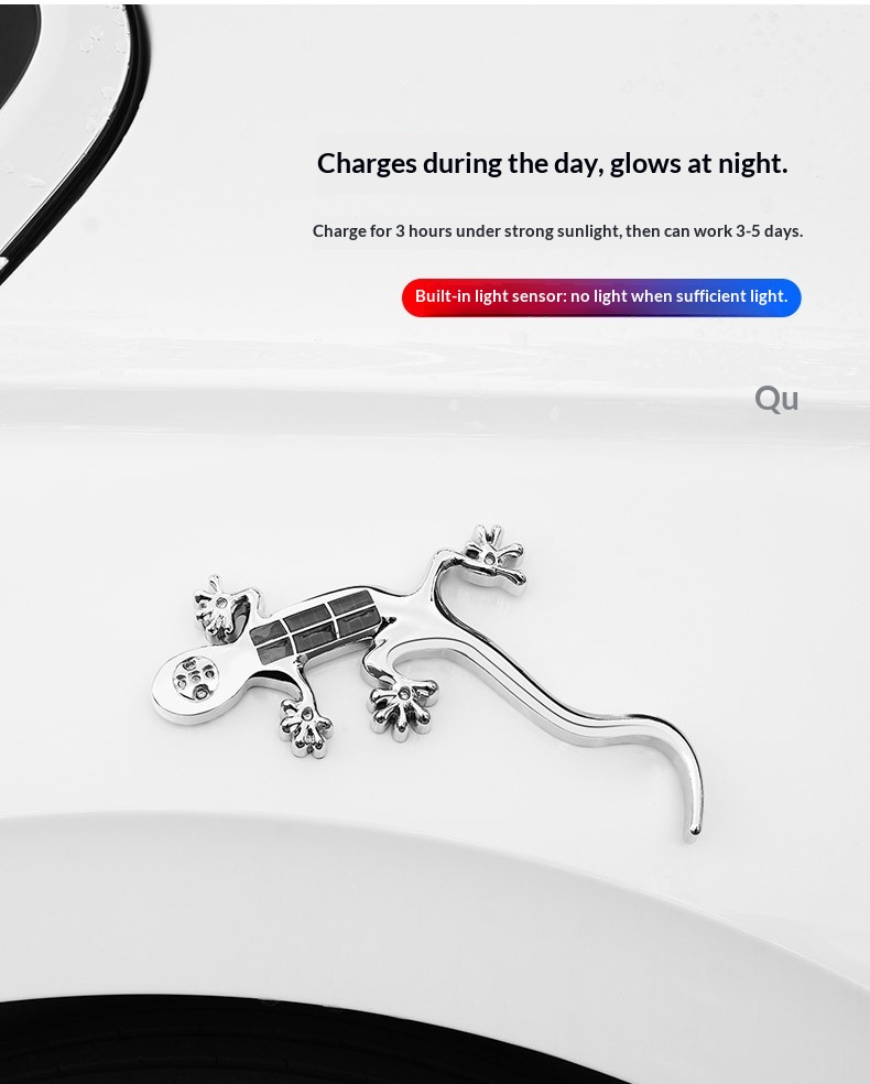 Motorcycle Solar Led Warning Light Anti-collision Gecko Decor_voghion.com