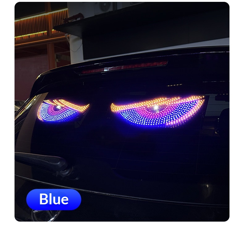 Devil's Eye Blinking Ambient Rear Window Car Sticker LED Dynamic Display Expression Light Decoration_voghion.com