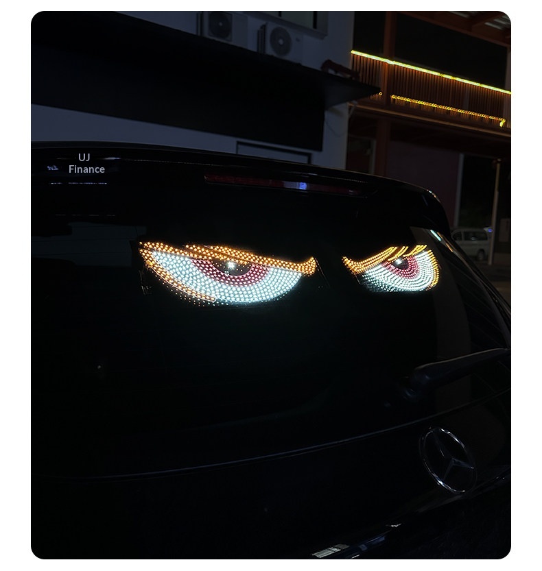 Devil's Eye Blinking Ambient Rear Window Car Sticker LED Dynamic Display Expression Light Decoration_voghion.com