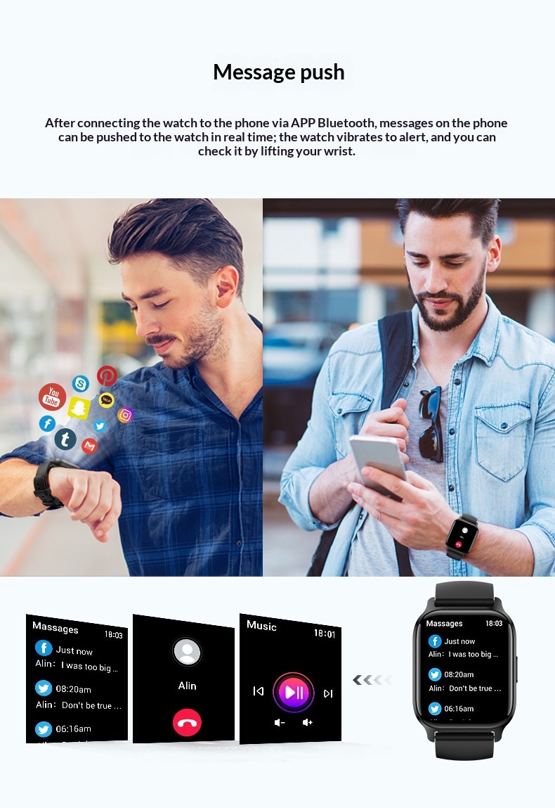 Smart Watch Bluetooth Calling Hd Heart Rate Blood Oxygen Monitor_voghion.com