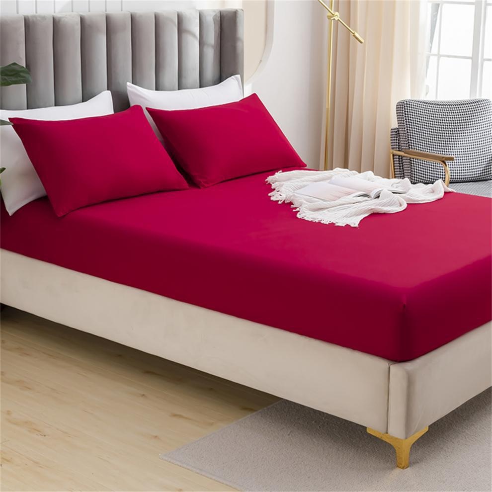 Set di lenzuola con angoli elasticizzati in tinta unita spazzolata per il commercio transfrontaliero, prodotti per la biancheria da letto esclusivamente per il commercio estero, può_voghion.com