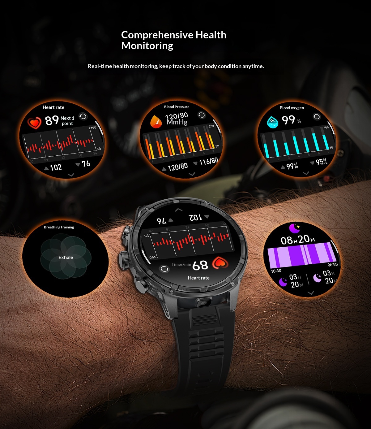 Smartwatch With Bluetooth Calling 1.85 Inch Hd Screen Heart Rate_voghion.com