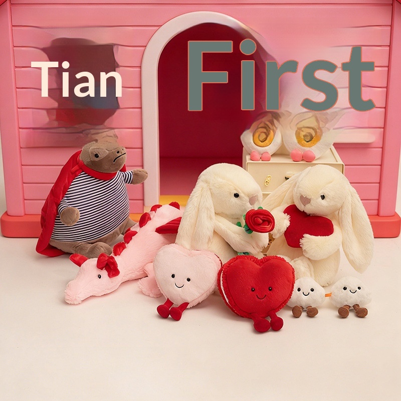 Jelly Valentine's Day Limited Edition Rose-hugging Bonnie Rabbit Heart-shaped Boiled Egg Plush Toy Gift For Girlfriend_voghion.com