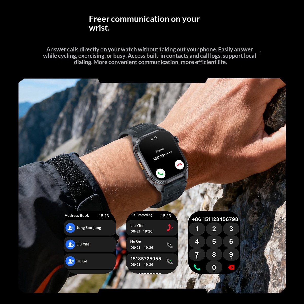 Smartwatch Mit Bluetooth Anruffunktion Herzfrequenz Und Gps_voghion.com