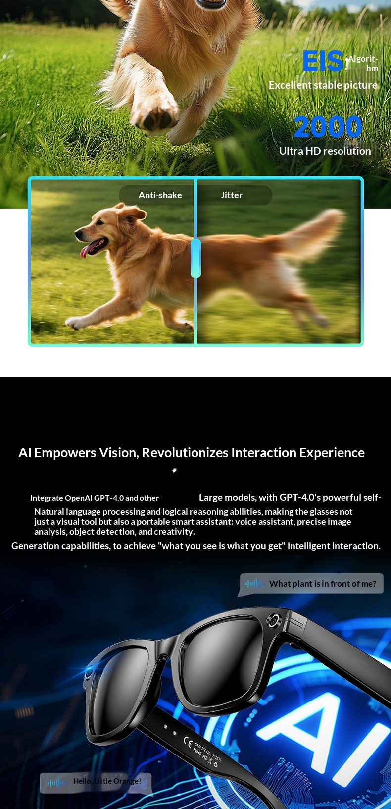 Ai Smart Glasses With Camera And Bluetooth Voice Assistant_voghion.com