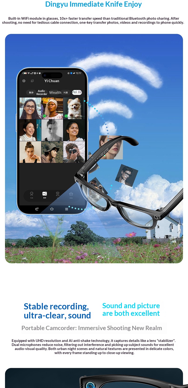 Ai Smart Glasses With Camera And Bluetooth Voice Assistant_voghion.com