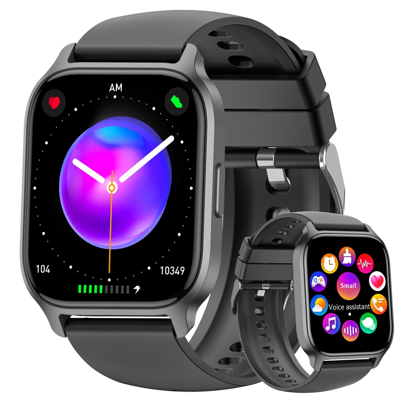 Y3 Smartwatch mit Bluetooth-Anruffunktion, großem HD-Display, Herzfrequenz-, Blutdruck- und Blutsauerstoffmessung, Multisport-Modus und Wetter-Push-Benachrichtigungen_voghion.com
