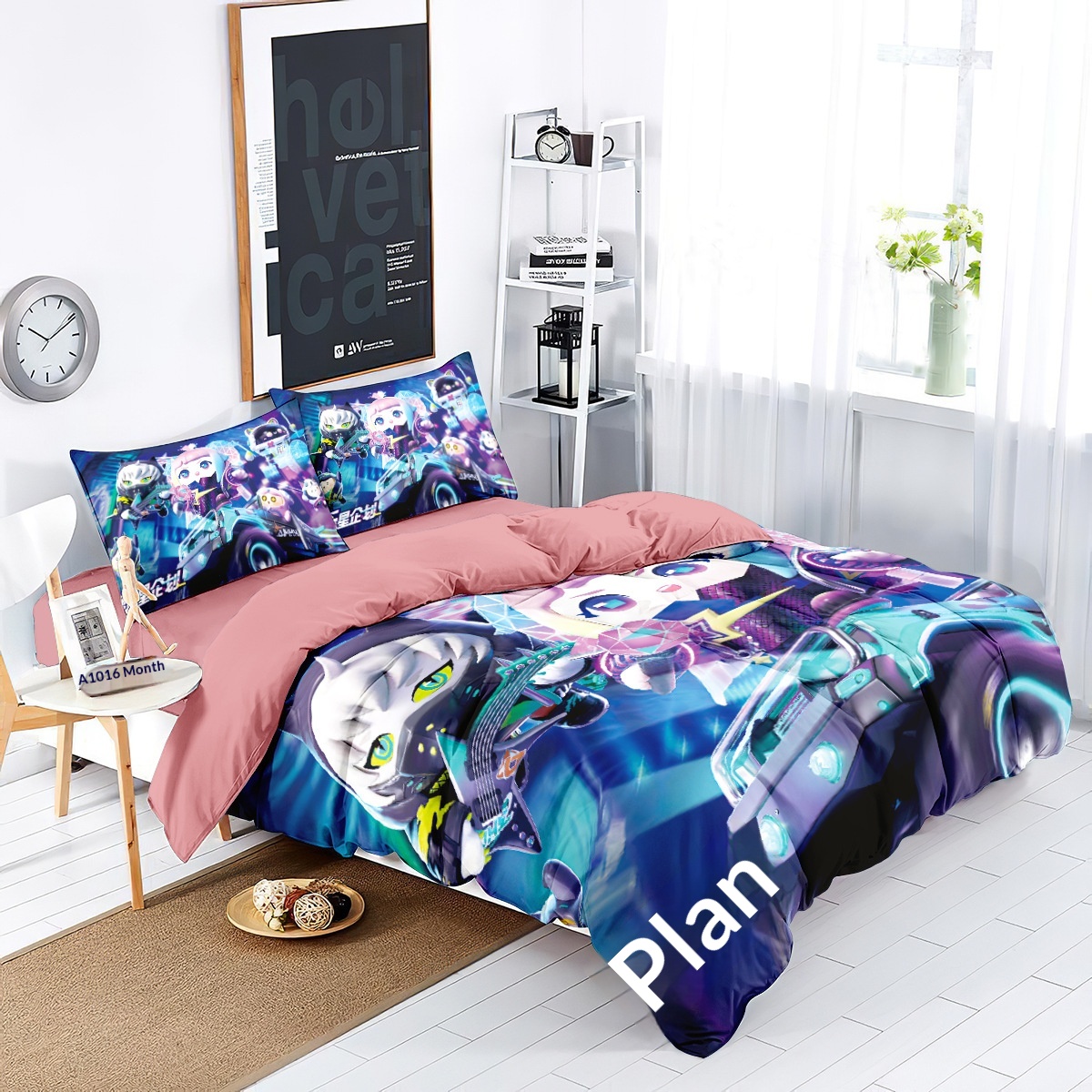 Cartoon Cotton Bedding Set For Children And Students Duvet Cover_voghion.com