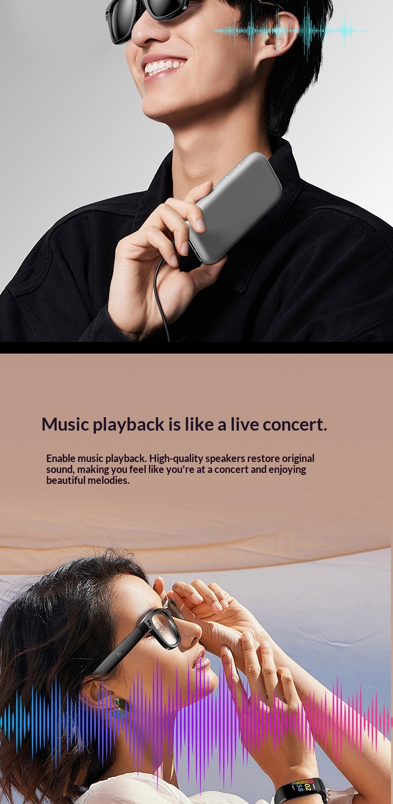 New Cross-border Camera Glasses With AI Intelligent Large Model Object Recognition, Voice Assistant, Bluetooth, Phone_voghion.com