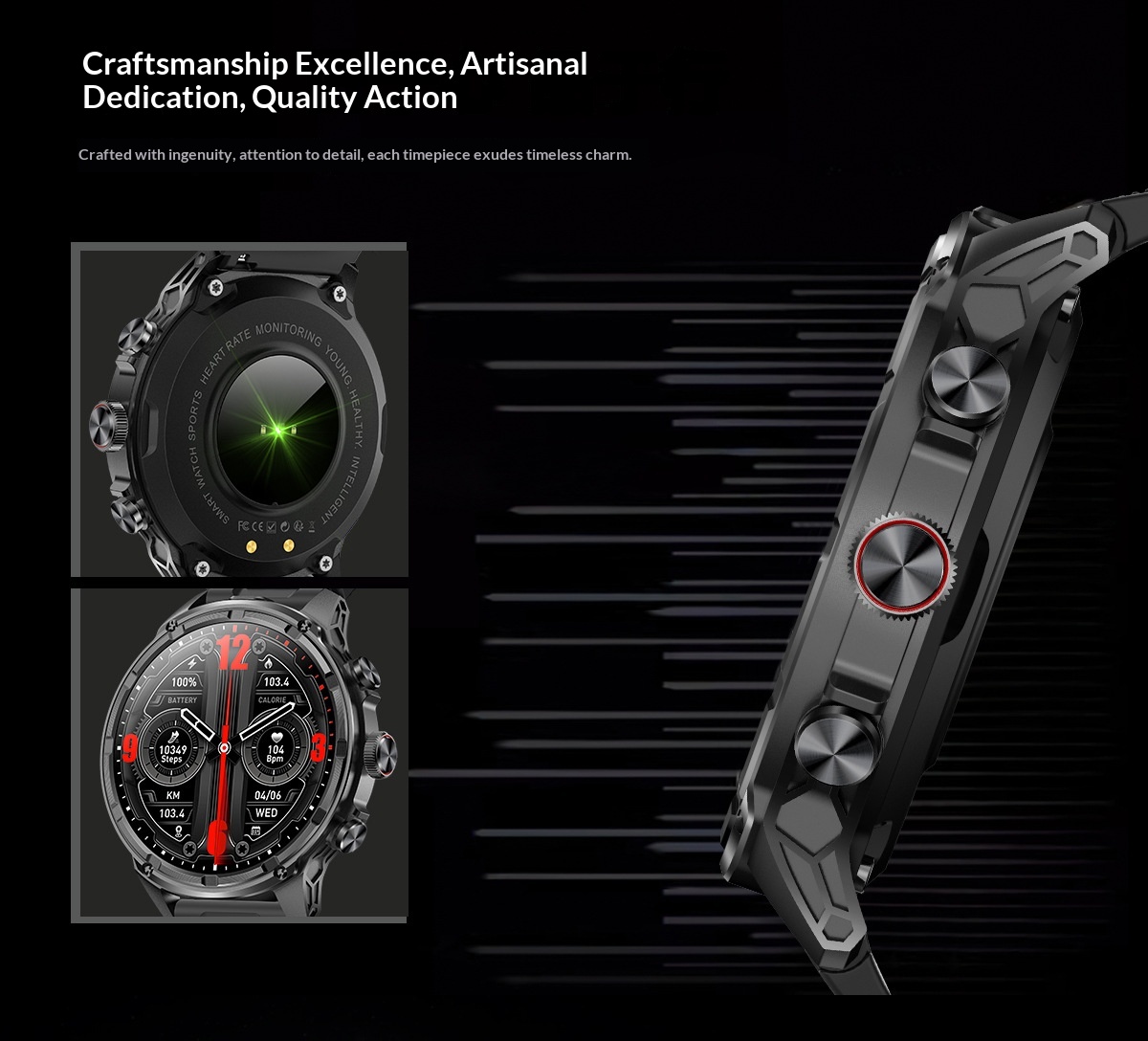 Smartwatch With Bluetooth Calling 1.85 Inch Hd Screen Heart Rate_voghion.com