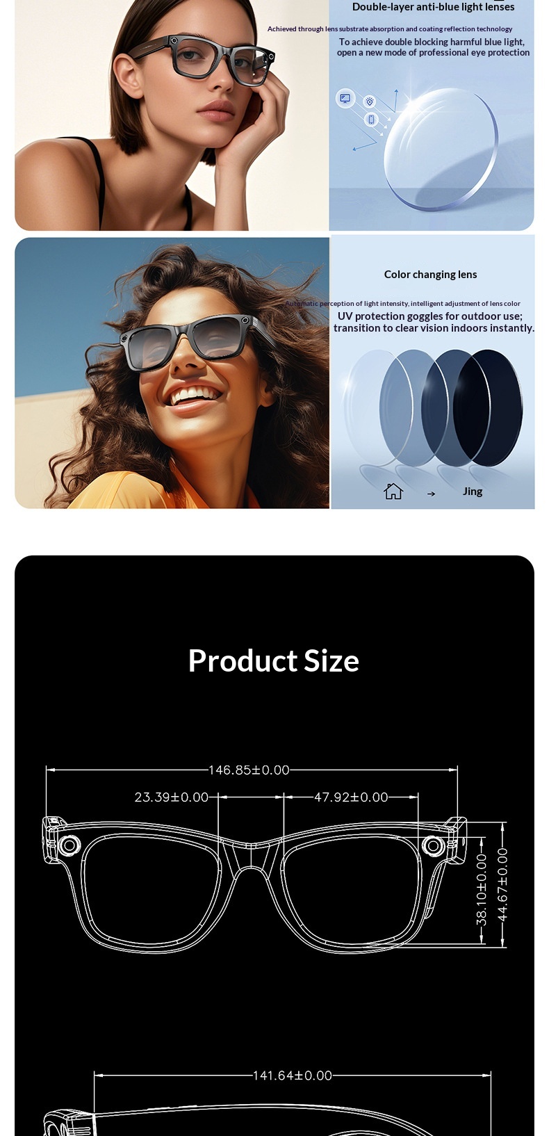 Ai Smart Glasses With Camera And Bluetooth Voice Assistant_voghion.com