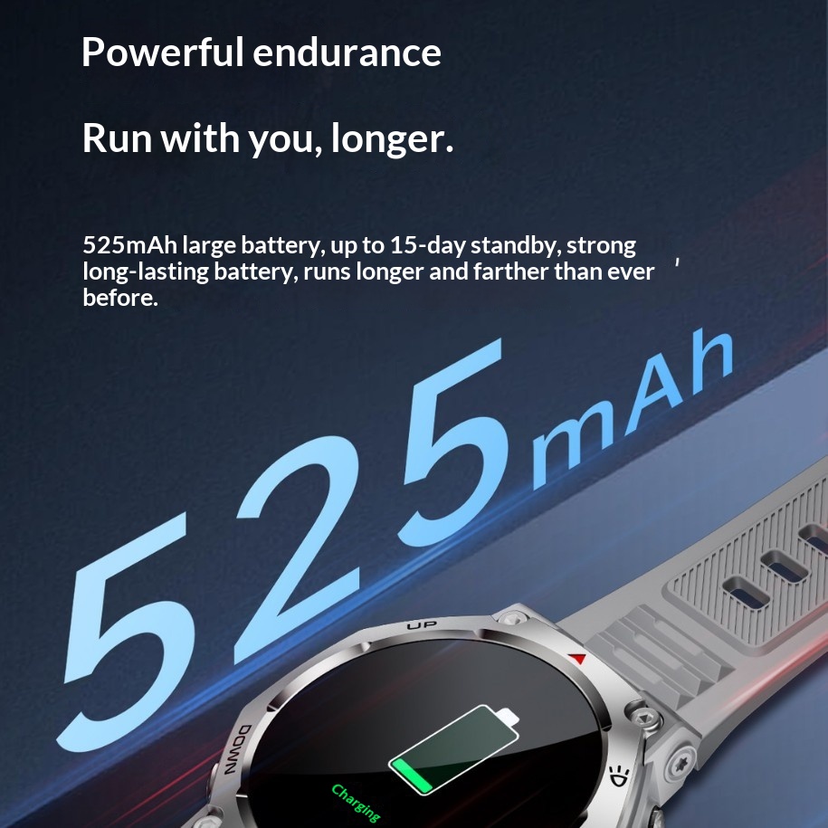 KT85 Smart New 2025 Bluetooth Call Flashlight Heart Rate Blood Oxygen Meter Step Multi-Function Outdoor Watch_voghion.com