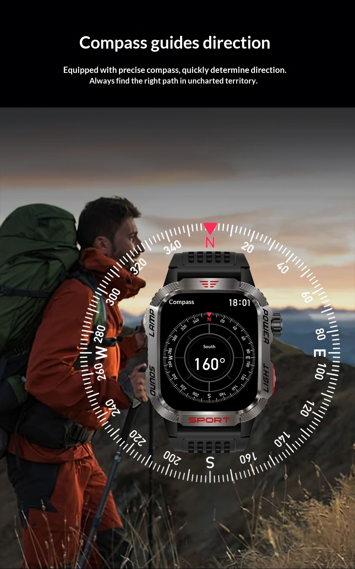 2024 Cross-Border HT29 Smart Watch Bluetooth Call Waterproof Outdoor Men's Encoder Altitude Barometer Compass_voghion.com