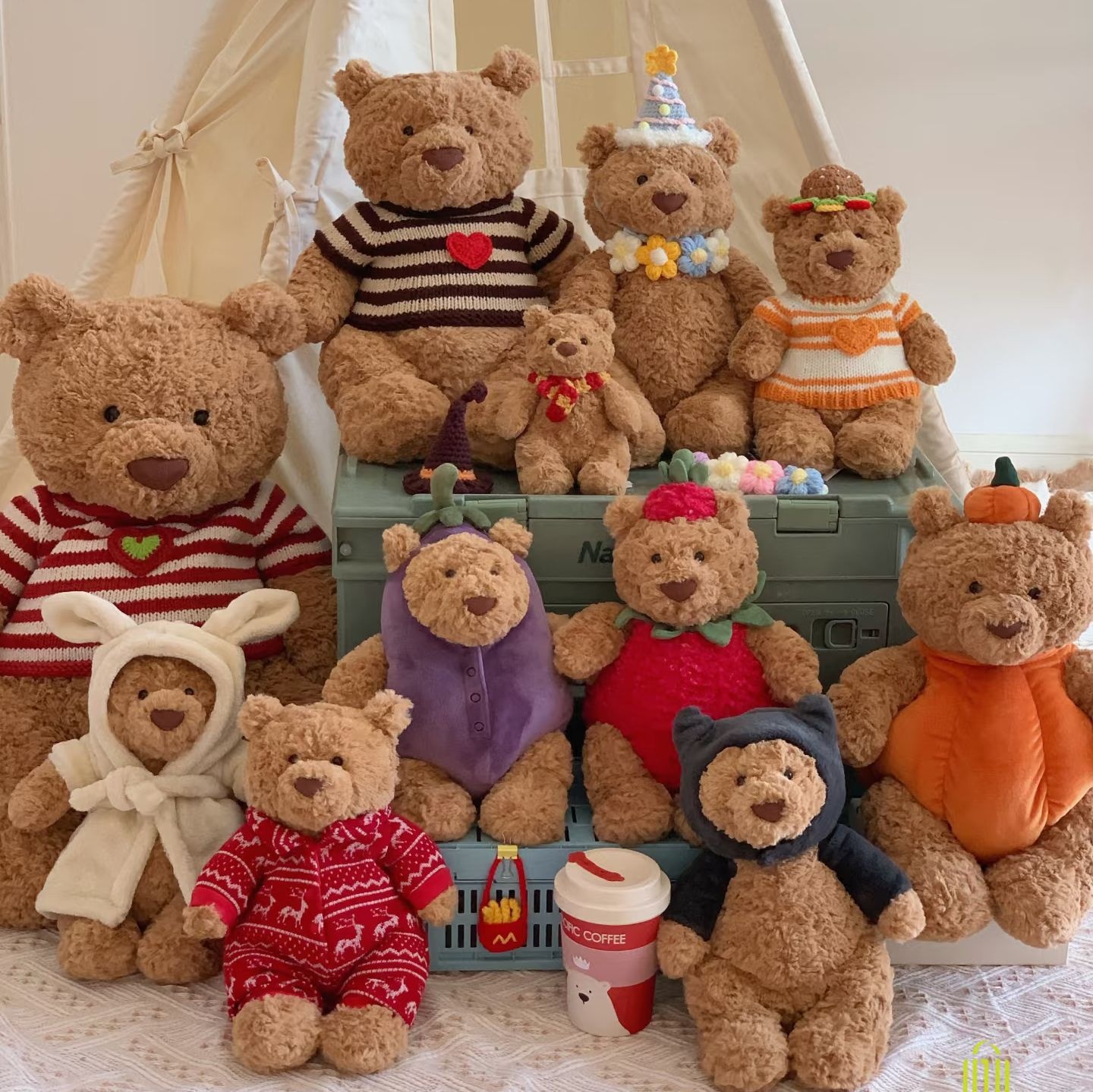 Series Strawberry Heartbeat Bear Dolls, Dress-Up Bears, Fun Plush Toys, Wholesale Gifts_voghion.com