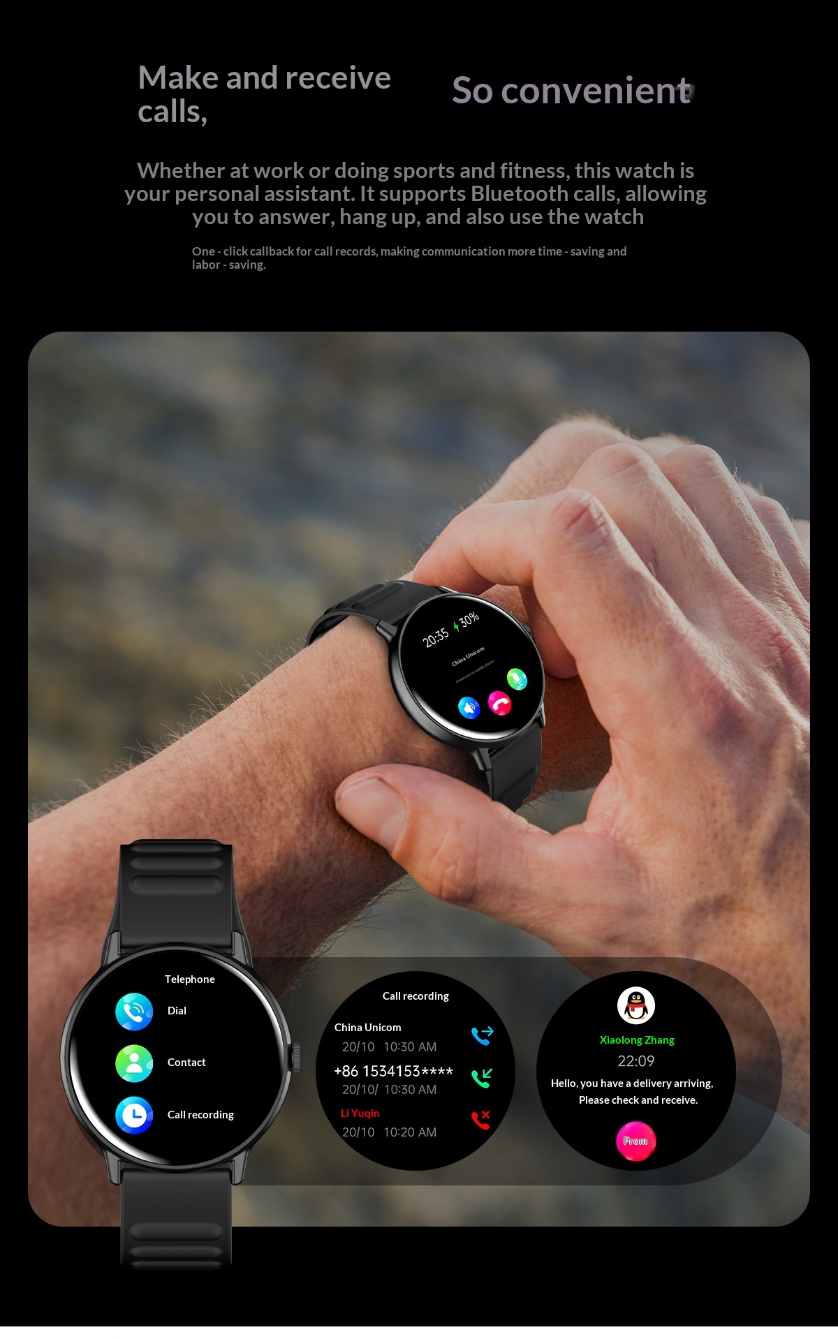 Smartwatch z ekranem amoled monitorowanie tętna i snu_voghion.com
