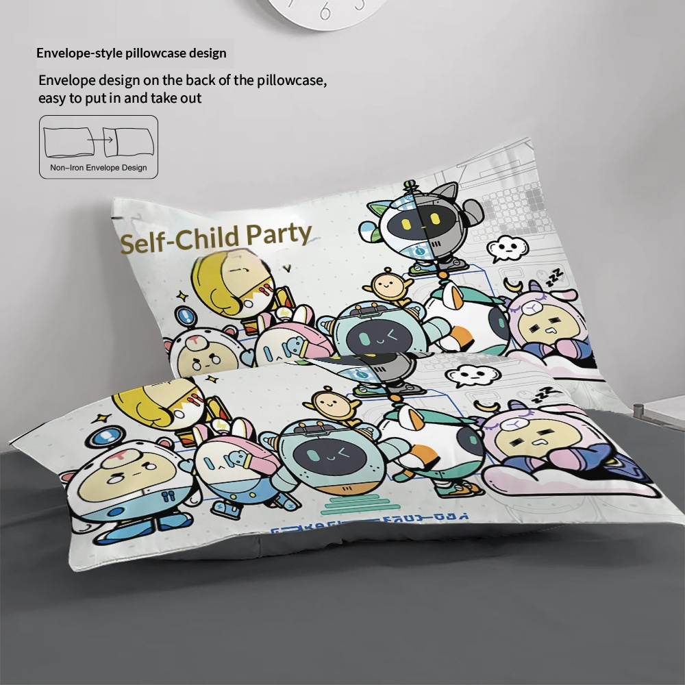 Cartoon Cotton Bedding Set For Children And Students Duvet Cover_voghion.com