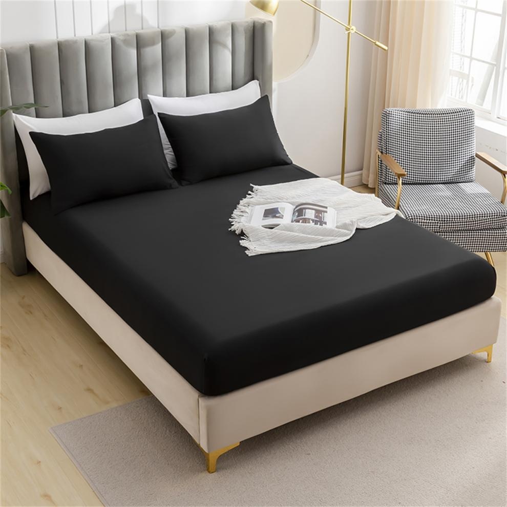 Set di lenzuola con angoli elasticizzati in tinta unita spazzolata per il commercio transfrontaliero, prodotti per la biancheria da letto esclusivamente per il commercio estero, può_voghion.com