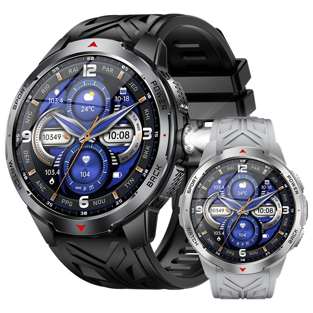 2025 New KT88 Smart Bluetooth Call Flashlight Heart Rate Blood Oxygen Pedometer Multi-Function Outdoor Watch_voghion.com