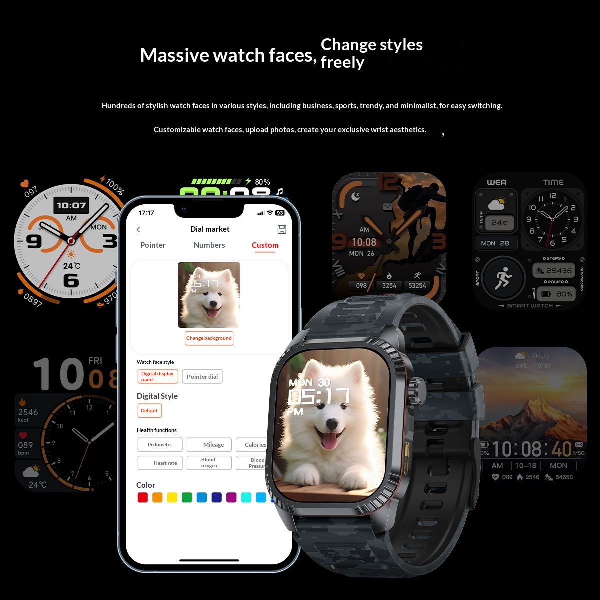 Smartwatch Mit Bluetooth Anruffunktion Herzfrequenz Und Gps_voghion.com
