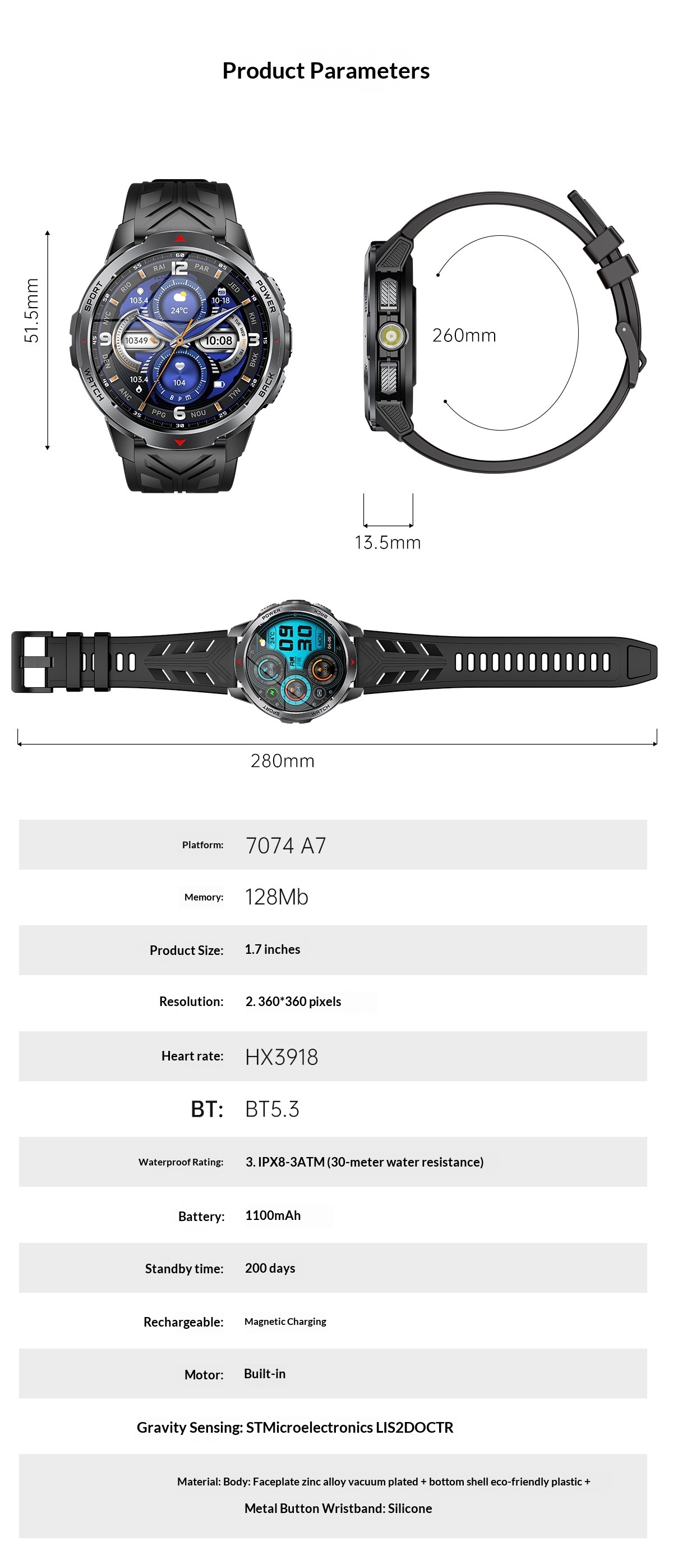 2025 New KT88 Smart Bluetooth Call Flashlight Heart Rate Blood Oxygen Pedometer Multi-Function Outdoor Watch_voghion.com