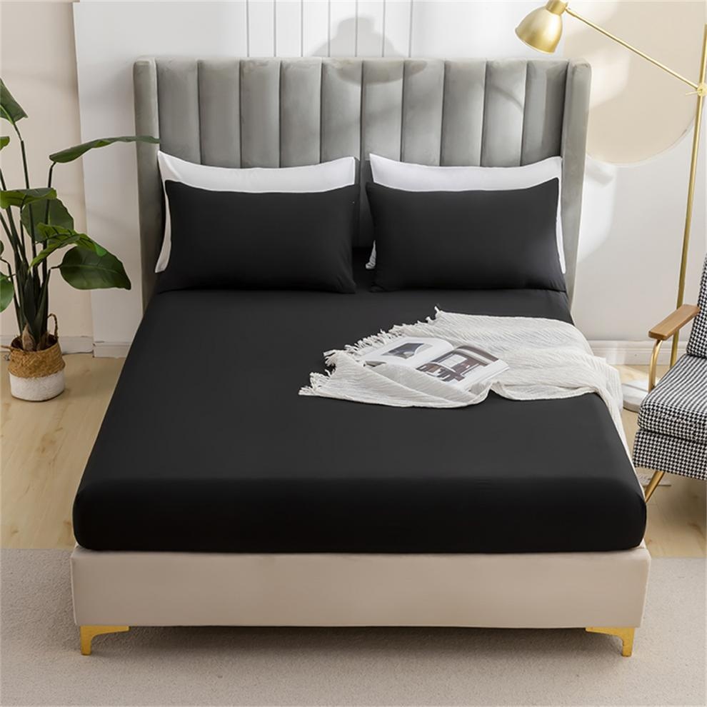 Set di lenzuola con angoli elasticizzati in tinta unita spazzolata per il commercio transfrontaliero, prodotti per la biancheria da letto esclusivamente per il commercio estero, può_voghion.com