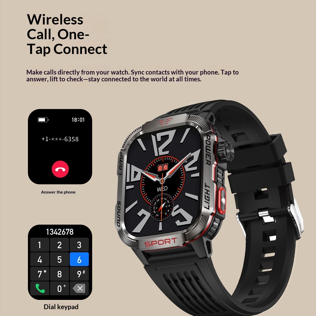 2024 Cross-Border HT29 Smart Watch Bluetooth Call Waterproof Outdoor Men's Encoder Altitude Barometer Compass_voghion.com