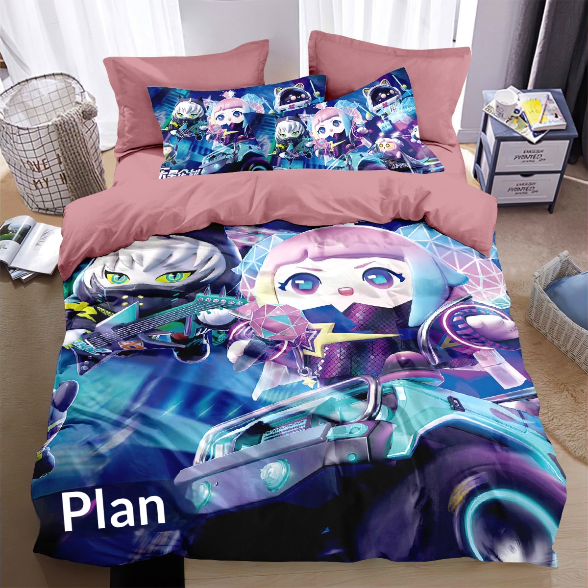 Cartoon Cotton Bedding Set For Children And Students Duvet Cover_voghion.com
