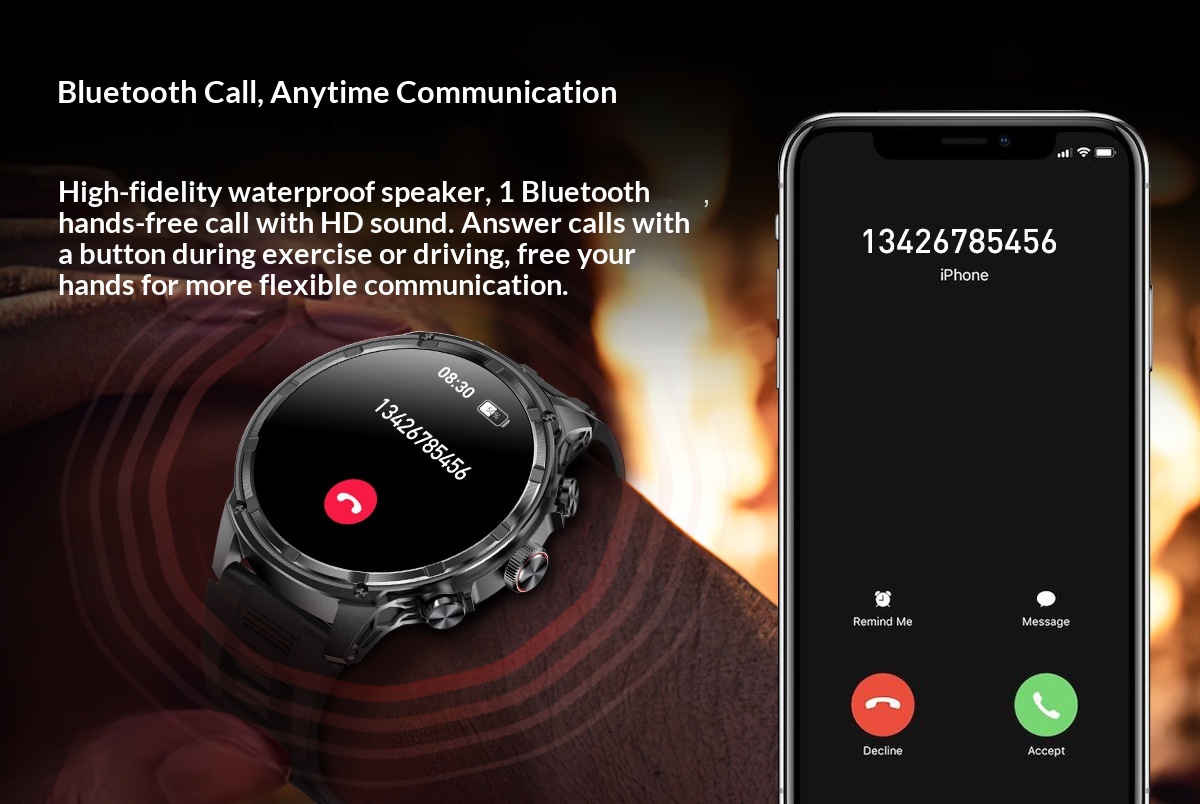 Smartwatch With Bluetooth Calling 1.85 Inch Hd Screen Heart Rate_voghion.com