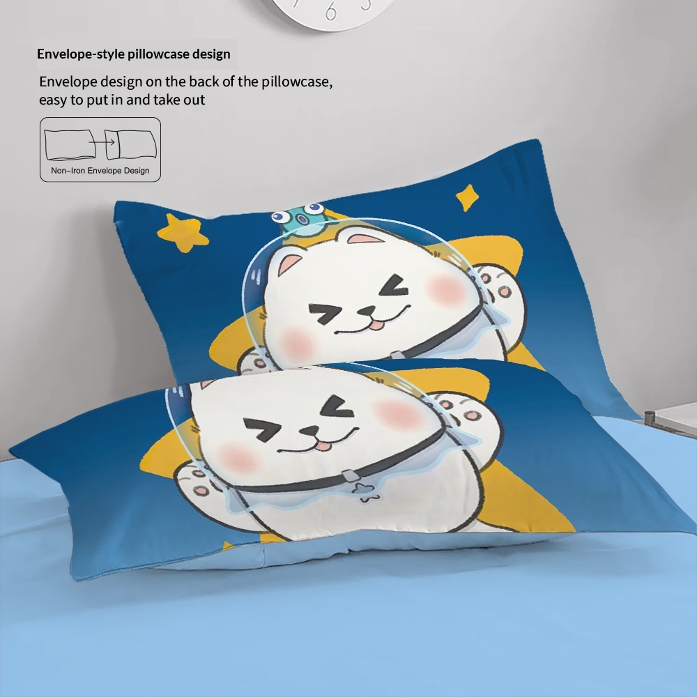Cartoon Cotton Bedding Set For Children And Students Duvet Cover_voghion.com