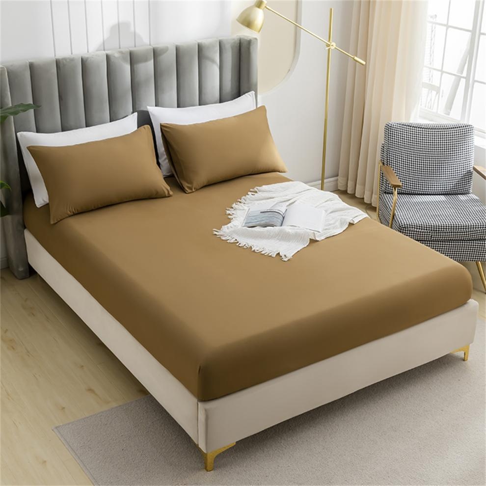 Set di lenzuola con angoli elasticizzati in tinta unita spazzolata per il commercio transfrontaliero, prodotti per la biancheria da letto esclusivamente per il commercio estero, può_voghion.com
