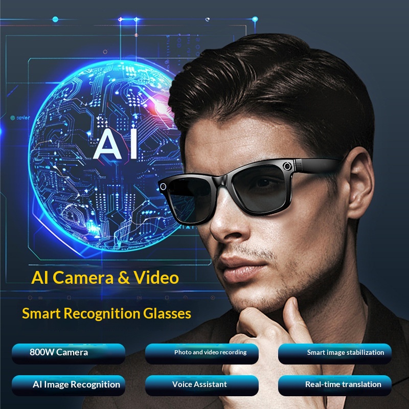 2025 New AI Smart Glasses W610 Camera Photo Large Model Object Recogitio Voice Assistat Dialogue Bluetooth_voghion.com