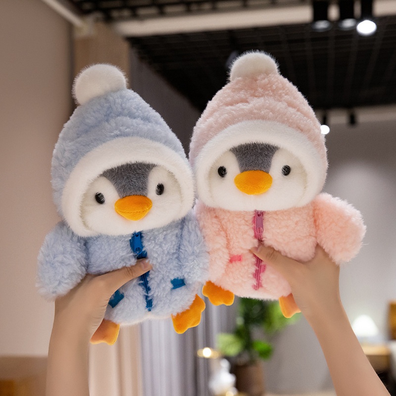Transformed Plush Toy Aquarium Wearing Hat And Clothes Little Penguin Doll Birthday Gift_voghion.com