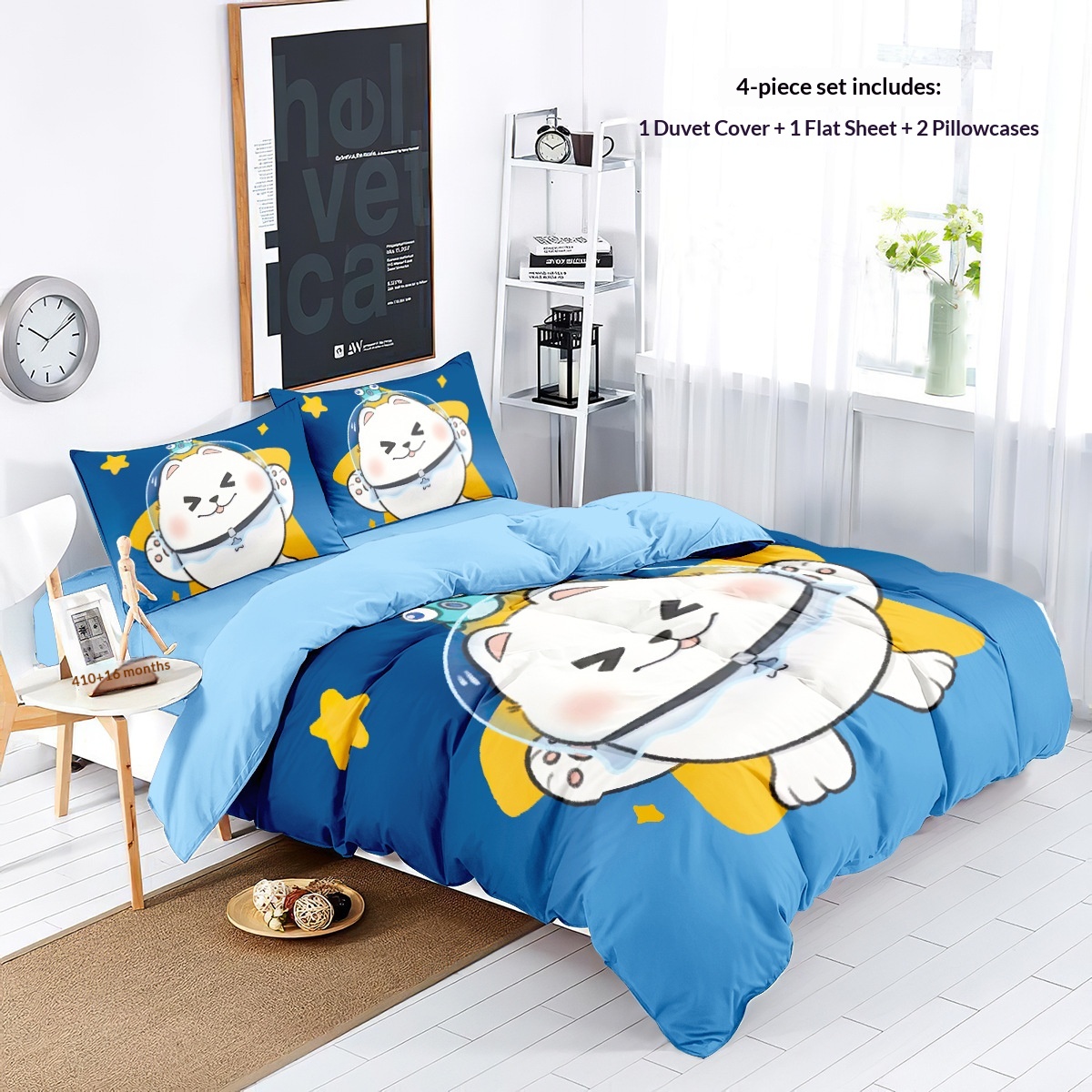 Cartoon Cotton Bedding Set For Children And Students Duvet Cover_voghion.com