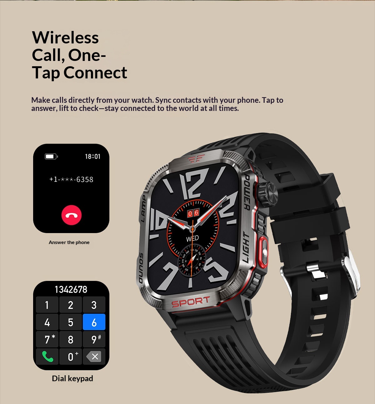 2024 Cross-Border HT29 Smart Watch Bluetooth Call Waterproof Outdoor Men's Encoder Altitude Barometer Compass_voghion.com